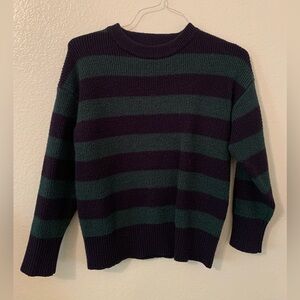 Source Unknown Purple and Green Striped Sweater